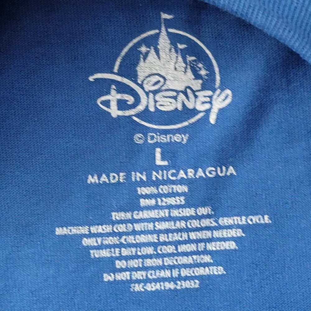 Disney Mickey Mouse Patriotic Blue T-Shirt With American Flag Design Size Large - Picture 3 of 7